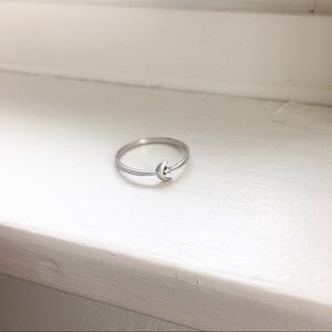 Stirling Silver Handmade Moon and Star Ring Band